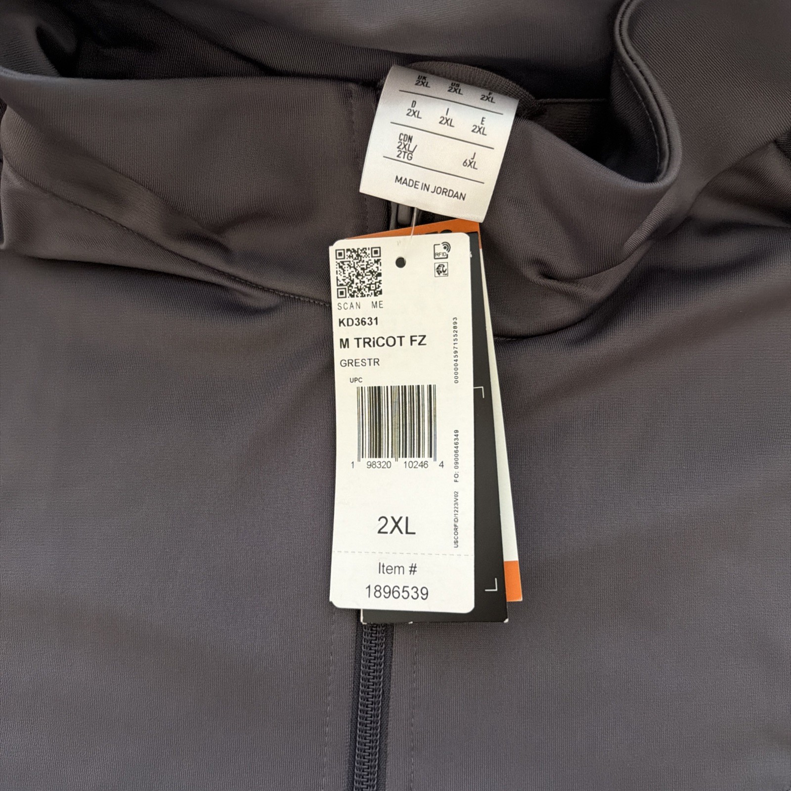 Adidas Tricot Full Zip Jacket 2XL Gray / GRESTR – KD 3631