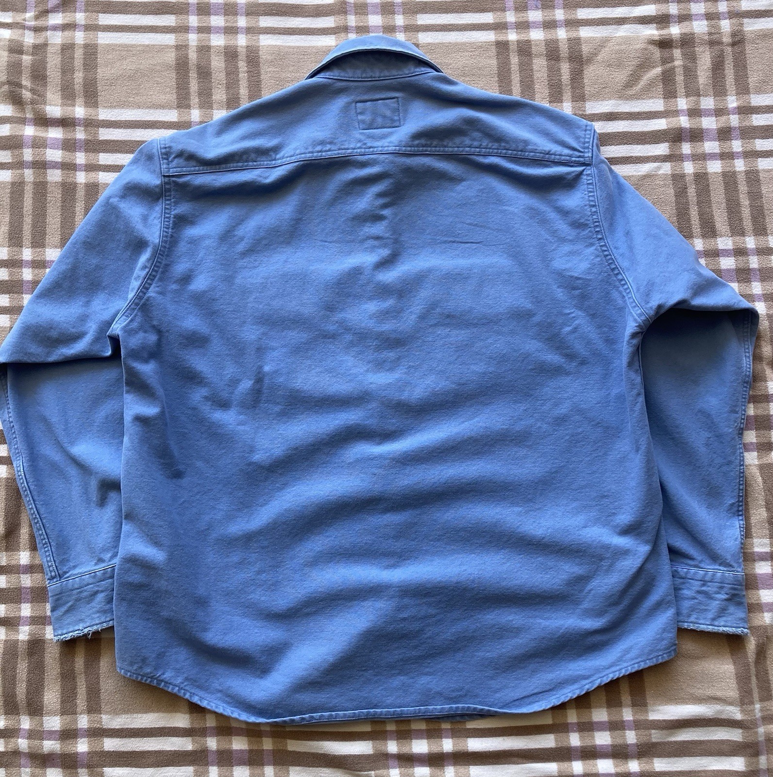 Vintage Woolrich Cotton Chamois Large Long Sleeve Made in USA Rugged Outdoor