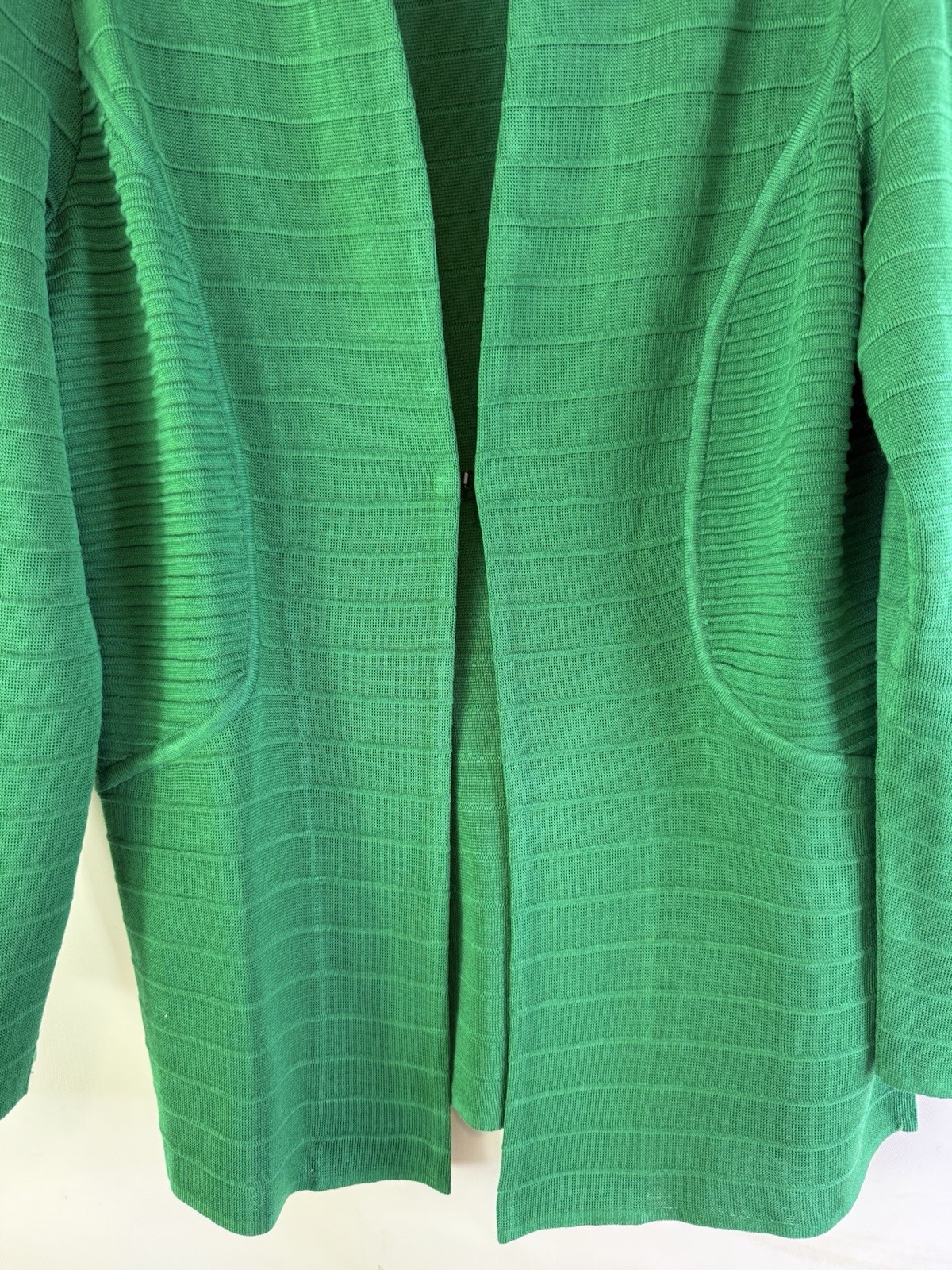MING WANG Blazer Jacket Womens MEdium Acrylic Ribbed Knit Luxury Professional