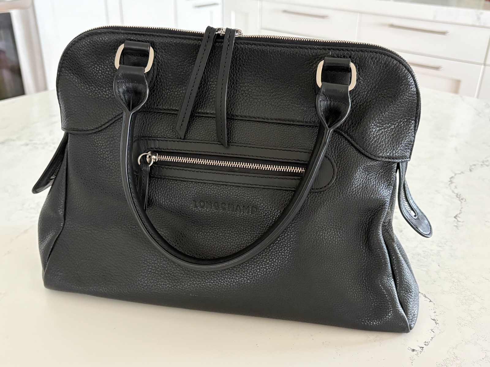 Longchamp Black Leather Handbag NWOT