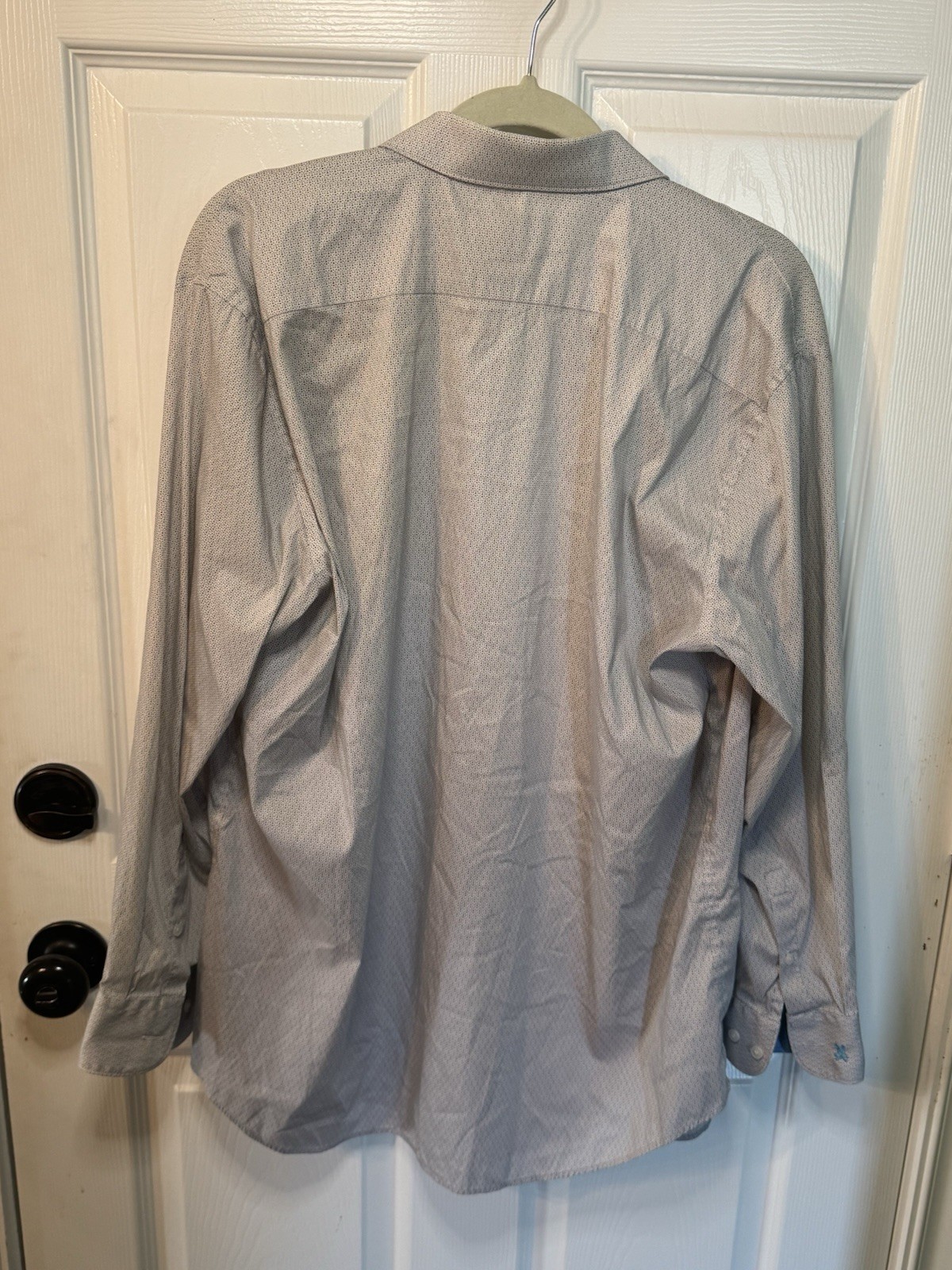 Psycho Bunny Modern Fit Stretch Non Iron Gray Sleeved Button-Down 16 1/2 32/33