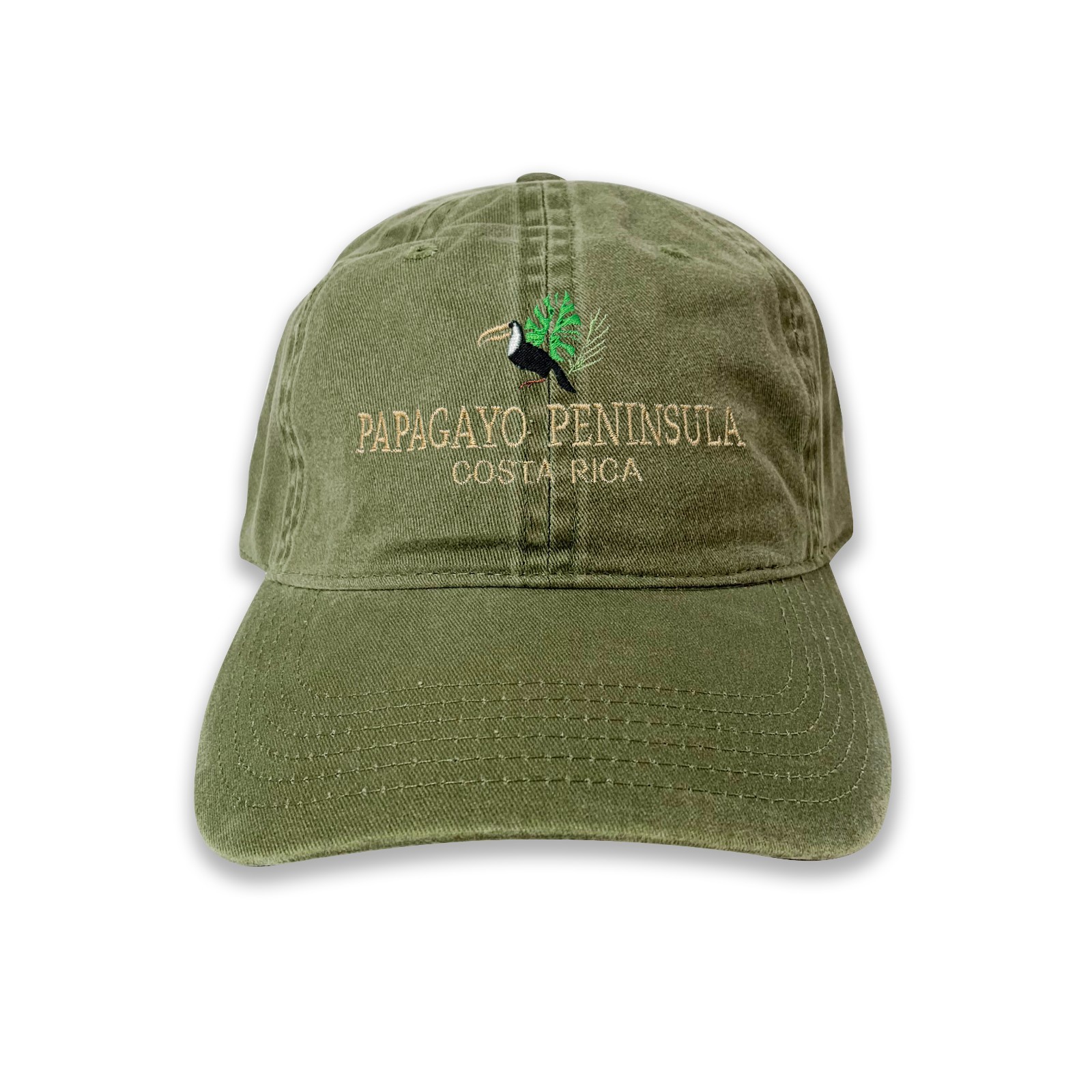 Papagayo Peninsula Costa Rica Embroidered Baseball Cap with Toucan Design
