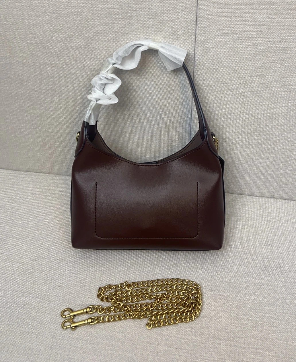 COACH CW614 Brooklyn Shoulder Bag 23 Brass/Maple Natural Grain Leather Outlet