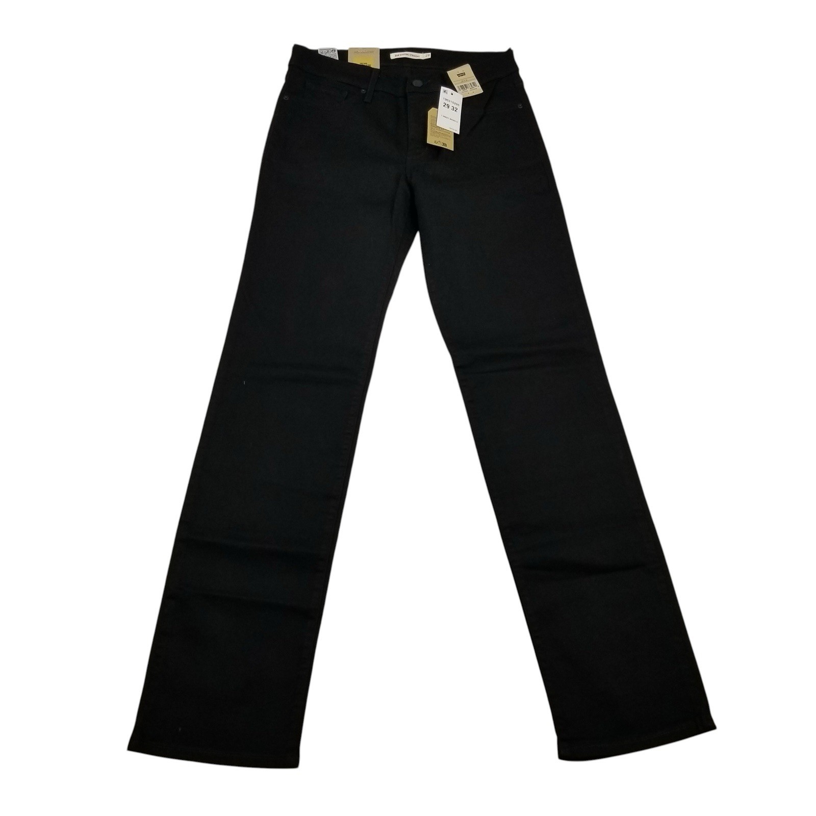 Levis 314 Shaping Straight Black Wash Jeans Womens 29 x 32 New