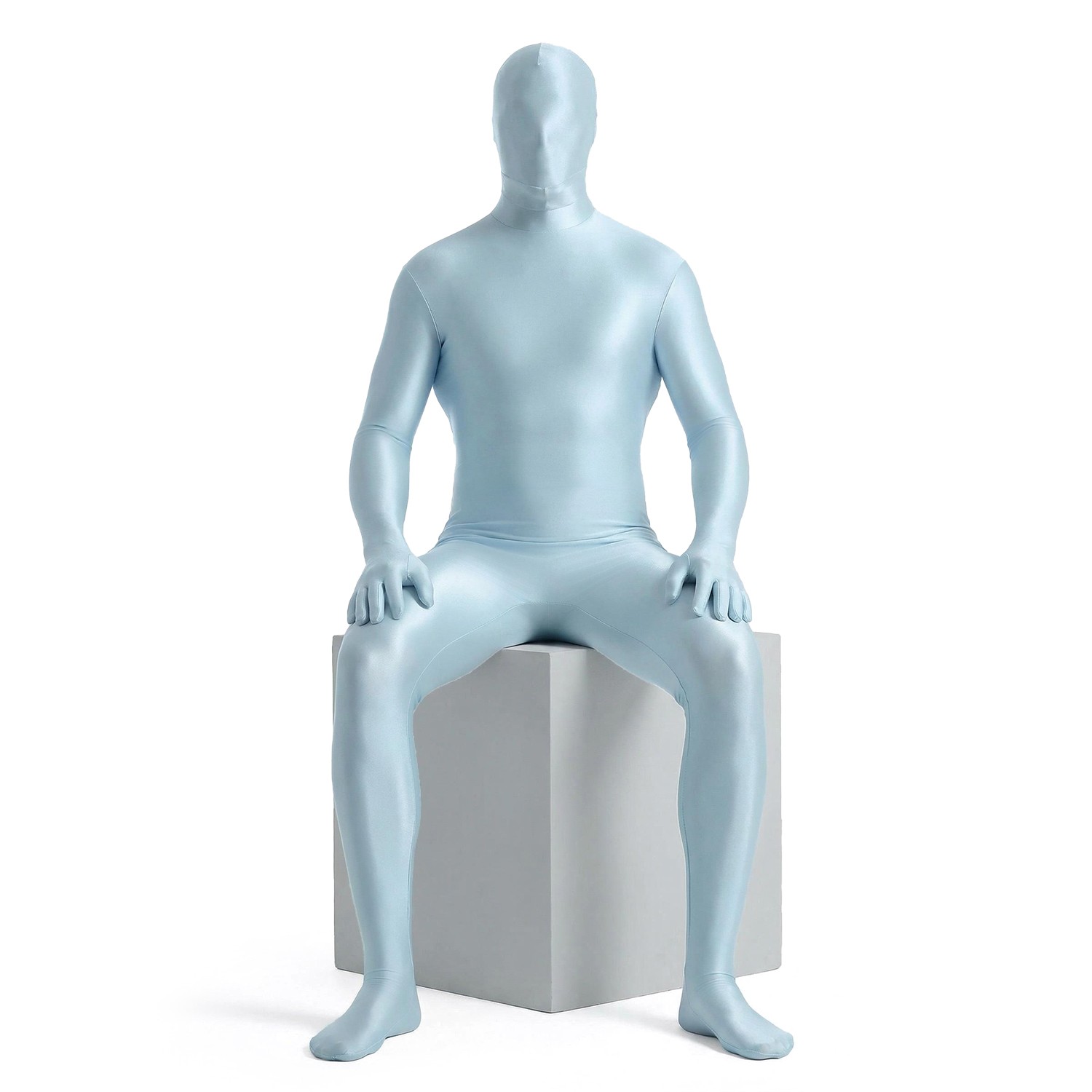Men Satin Glossy Tracksuits One Piece Jumpsuits Cosplay Costume Zentai Bodysuits