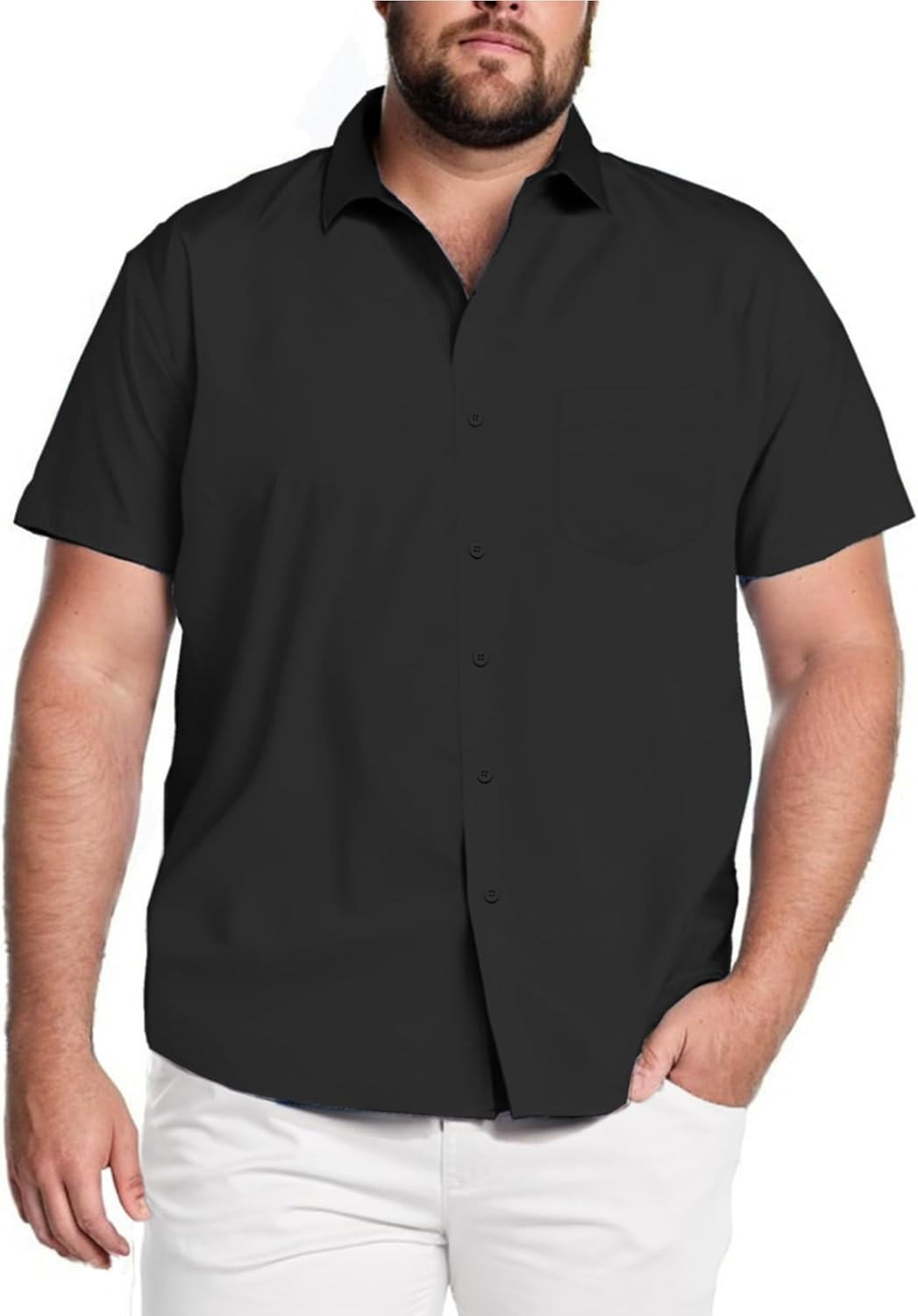 COOFANDY Big & Tall Shirts for Men Short Sleeve Button down Casual Dress Shirts