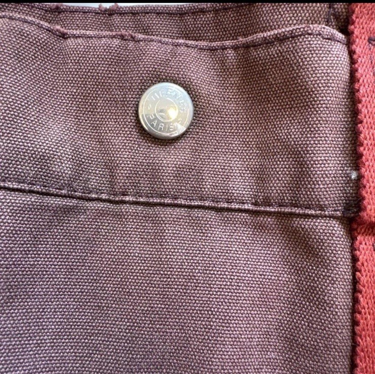 Hermes Vintage Fourre Tout MM TOTE Bag.canvas red brown from JAPAN.