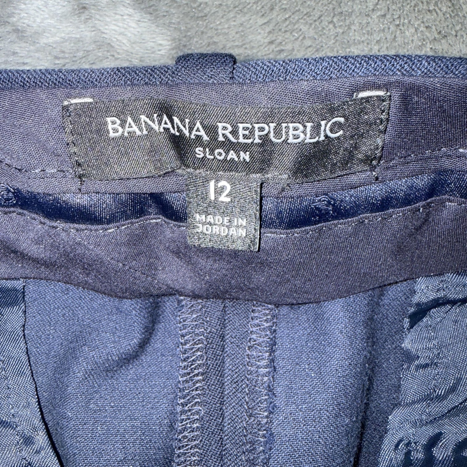 Banana Republic Sloan Pants Womens 12 Blue Twill Slim Ankle Dress Stretch NWT