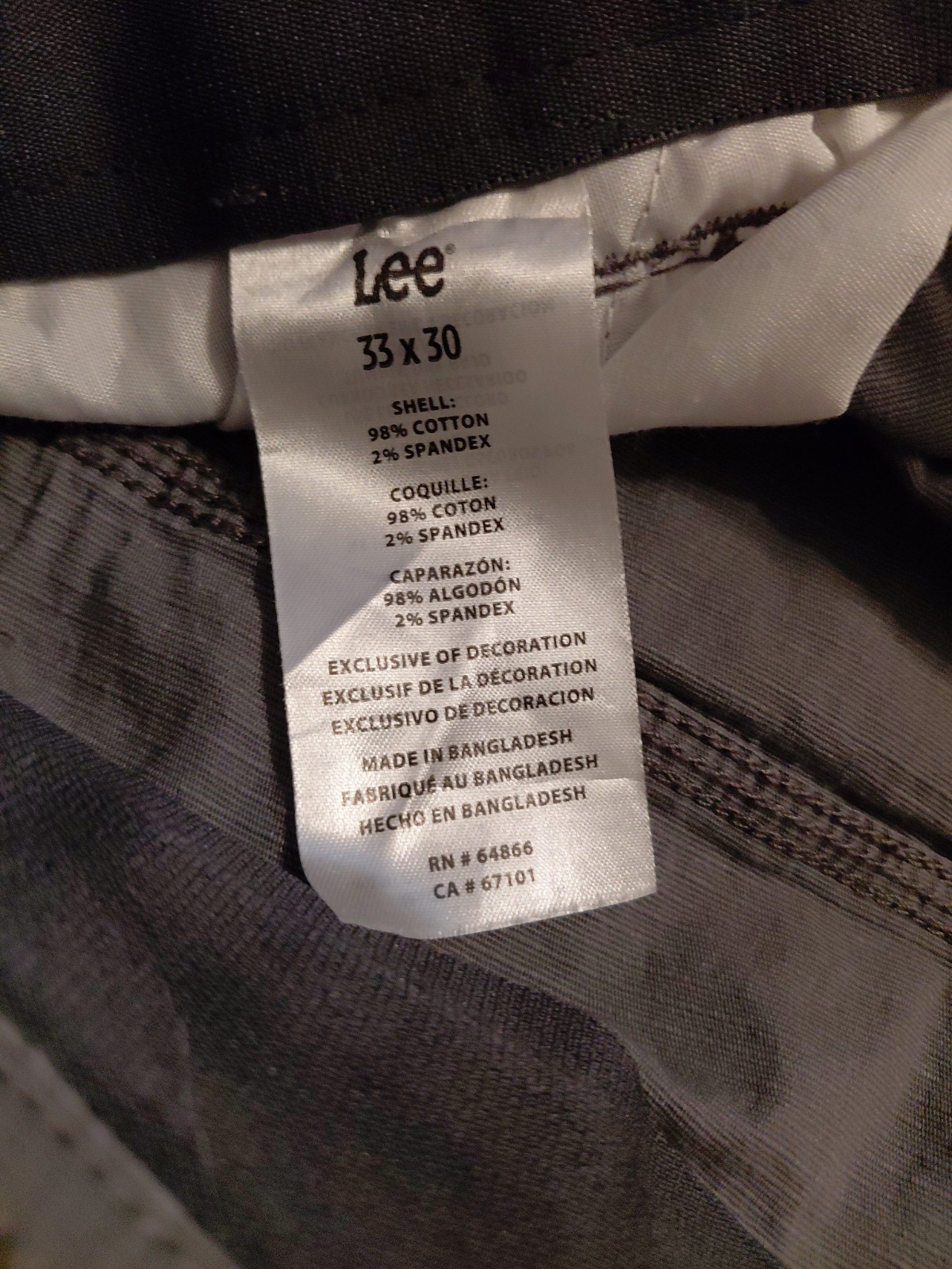 Lee Workwear Cargo Pants, Dark Gray Texture, For Work Or Style
