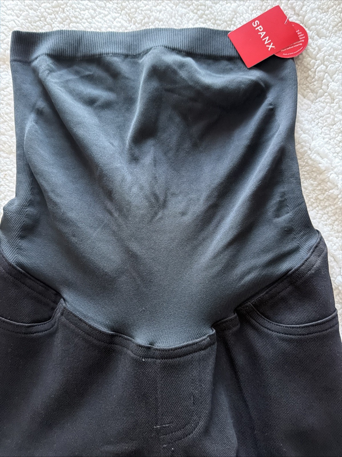 NWT SPANX Mama Ankle Jean-Ish Maternity Legging Black Twill Stretch Pant $110 M
