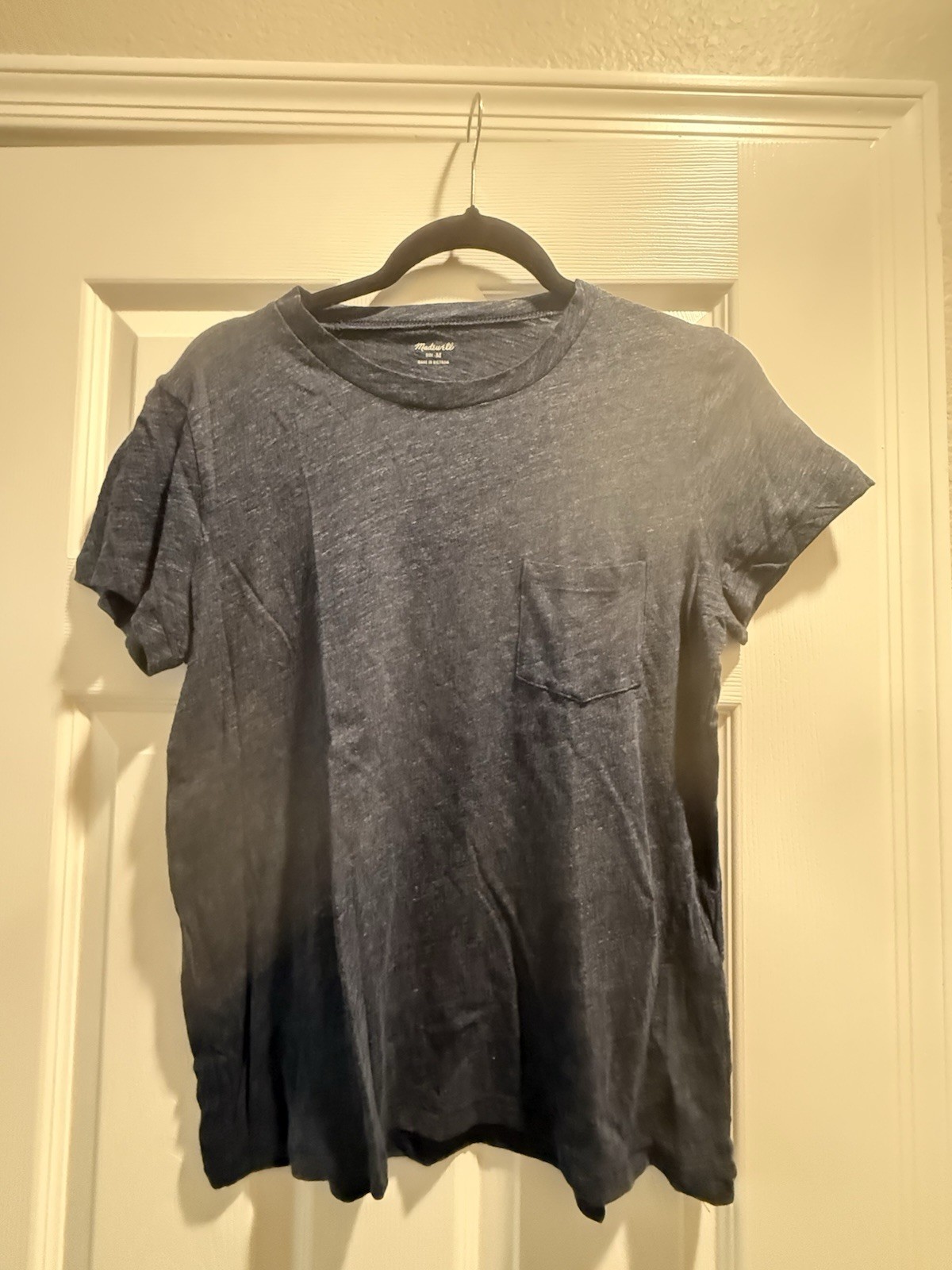 Madewell Cotton Pocket T Shirt Medium Heather Indigo Womens