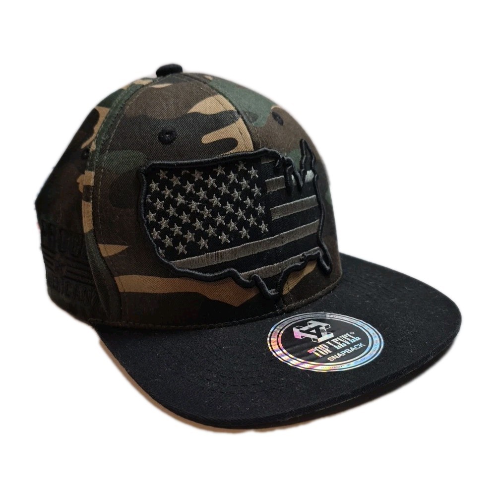 Top Level “USA” Cap Hat Embroidered Snapback Camouflage America