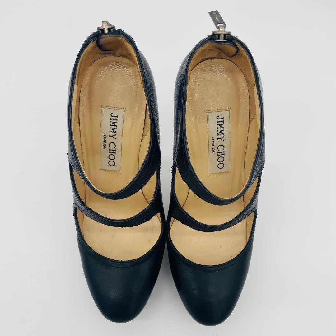 Jimmy Choo Leather Pumps Triple Strap Black Women’s Size EU35/US5