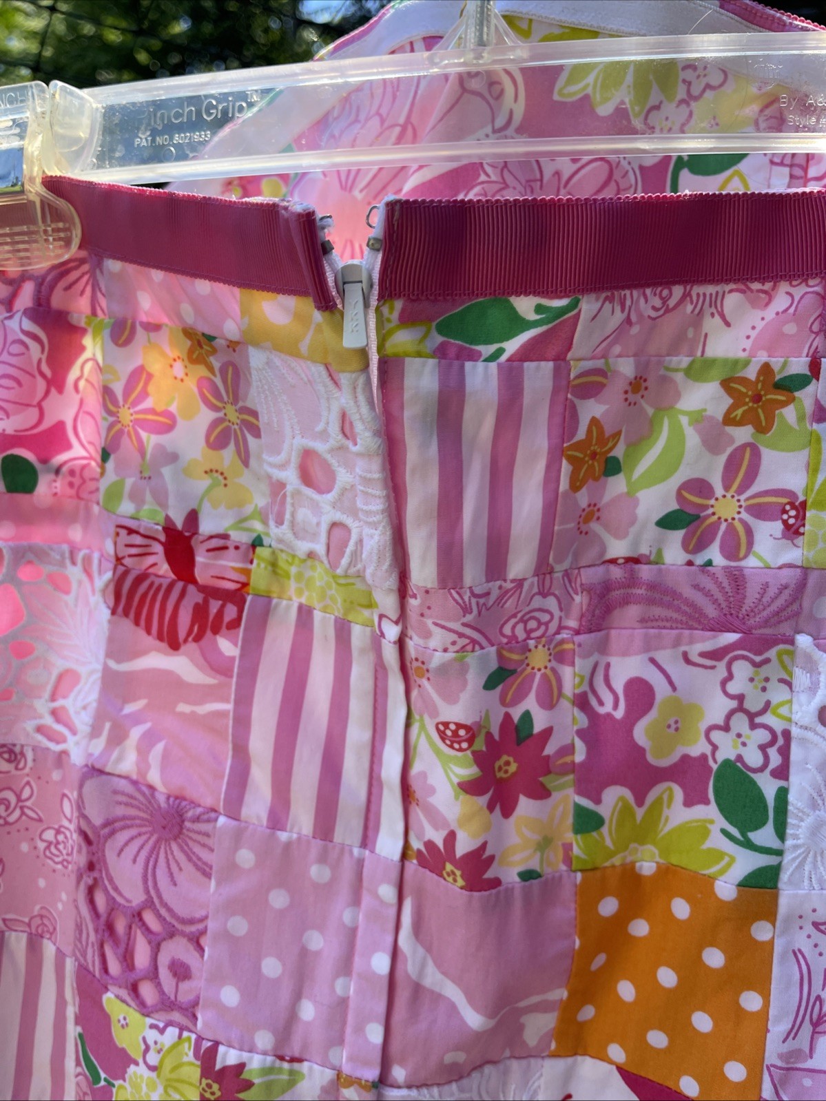 Lilly Pulitzer Bowen Sz 8 Pink Patchwork Mini Strapless Sundress Corset Lined
