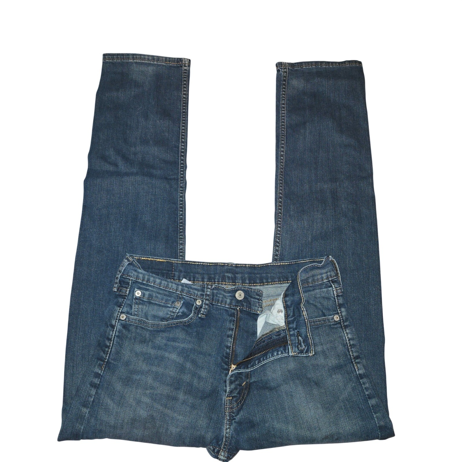 Levi’s 513 Slim Straight Jeans Mens 31×32 Blue Med Wash Stretch Denim 08513-0183