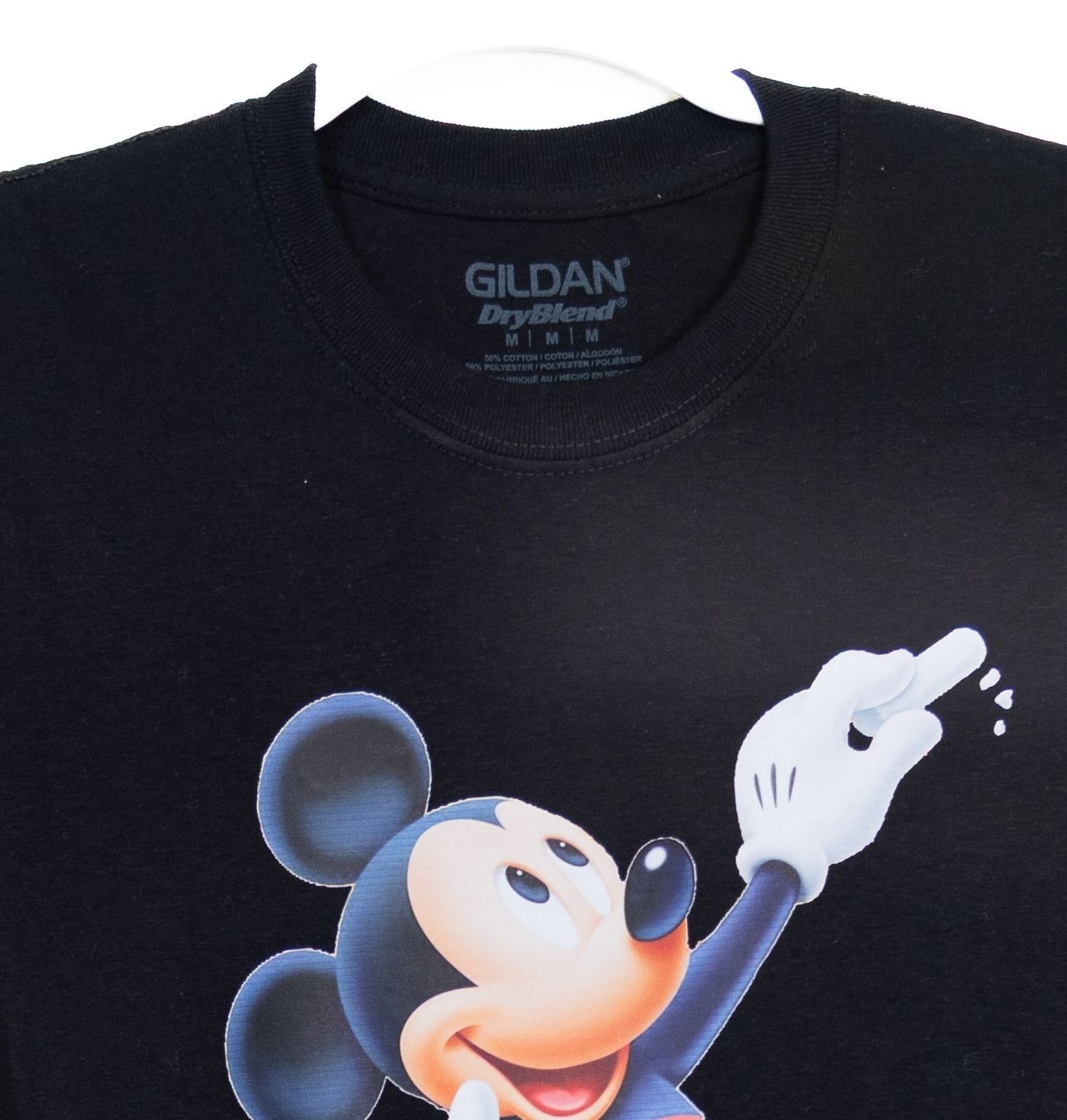 Mickey Mouse Size M Graphic Black T-Shirt By Gildan DryBlend Cotton & Polyester