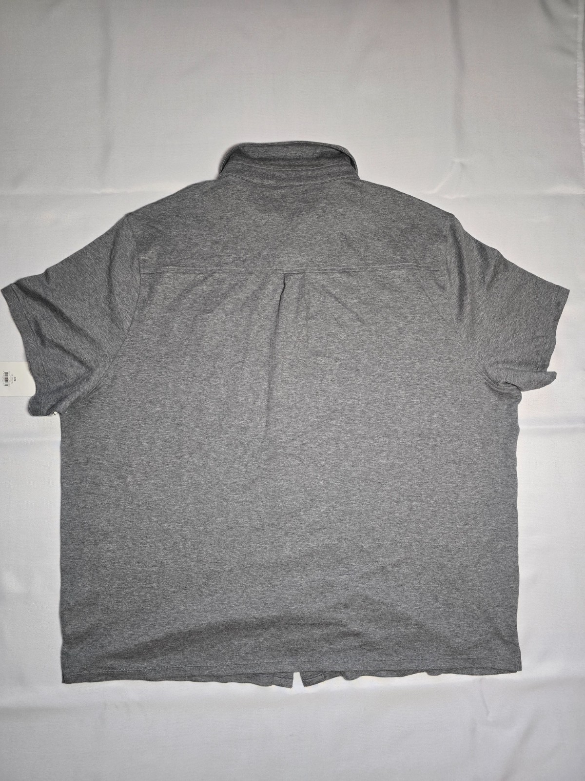 Free Assembly Luxe Button Polo Shirt Heather Gray Men’s Short Sleeve Pocket