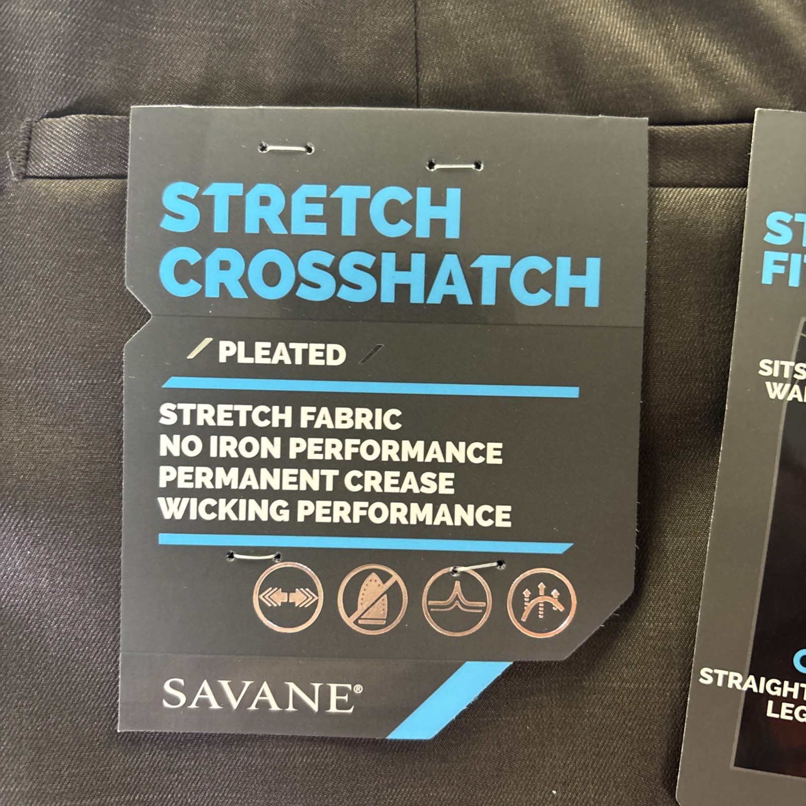 Savane Men’s 34×34 Stretch Crosshatch Pleated Cuffed Dress Pants Brown NWT.