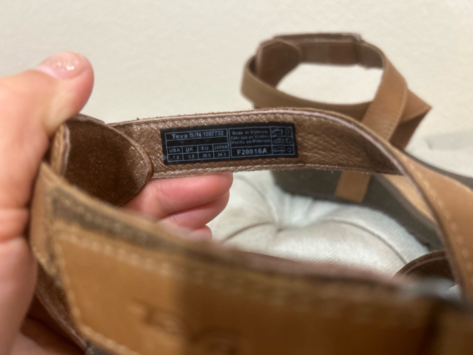 Teva Brown Leather Ankle-Strap Wedge Sandals