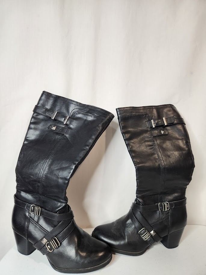 Rialto All Man Made Material 16 inch tall Women’s Boots 8M Black