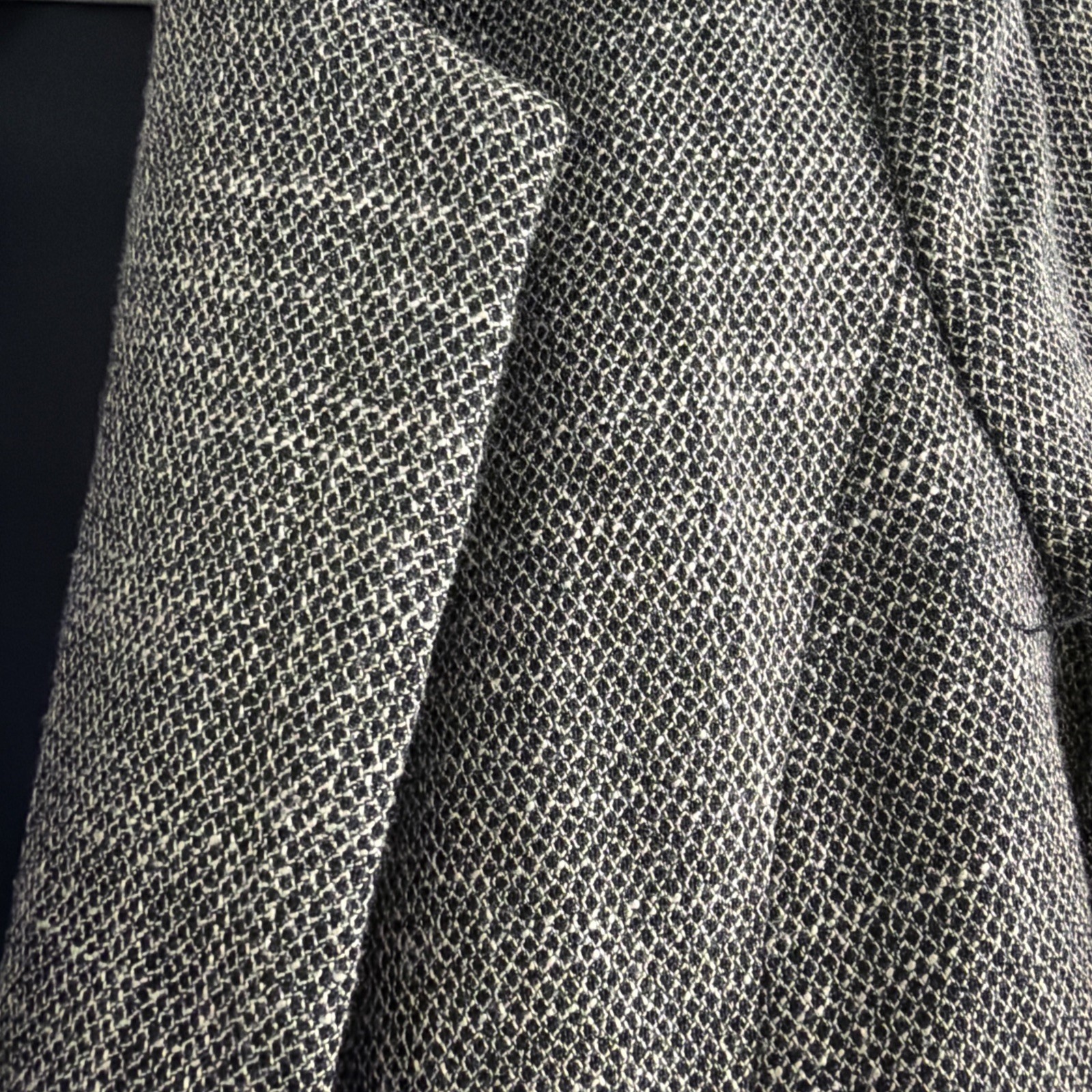 Skies Are Blue Black Knit Blazer Jacket Ruched Sleeve Open Front Small