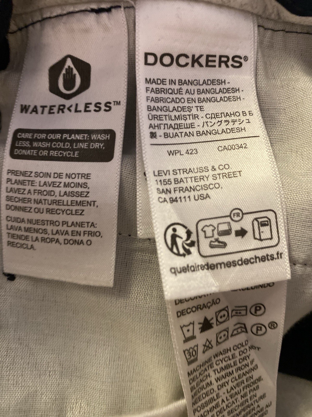 Dockers Signature Khaki Classic Fit Men’s 34×30 Stretch Blue Pants NWOT