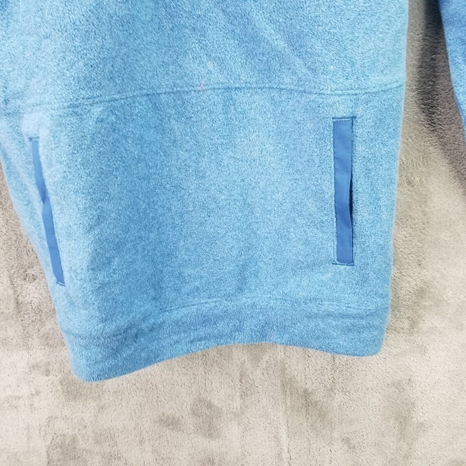 Boys All in Motion Blue Microfleece Pullover Hoodie Sweatshirt 1/4 Zip L (12-14)