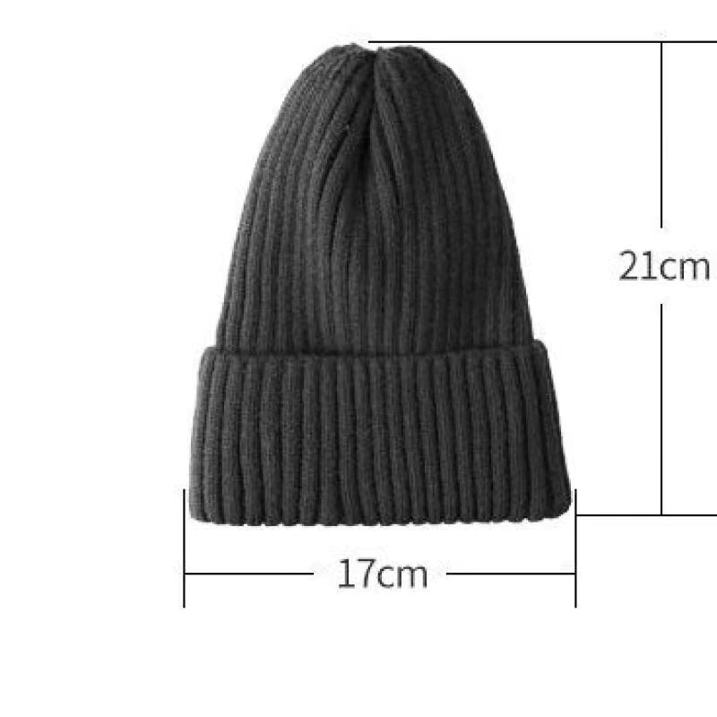 Thick Beanie warm Wool Knit Hat Baggy Cap Cuff Slouchy Skull Hats Ski Men Women