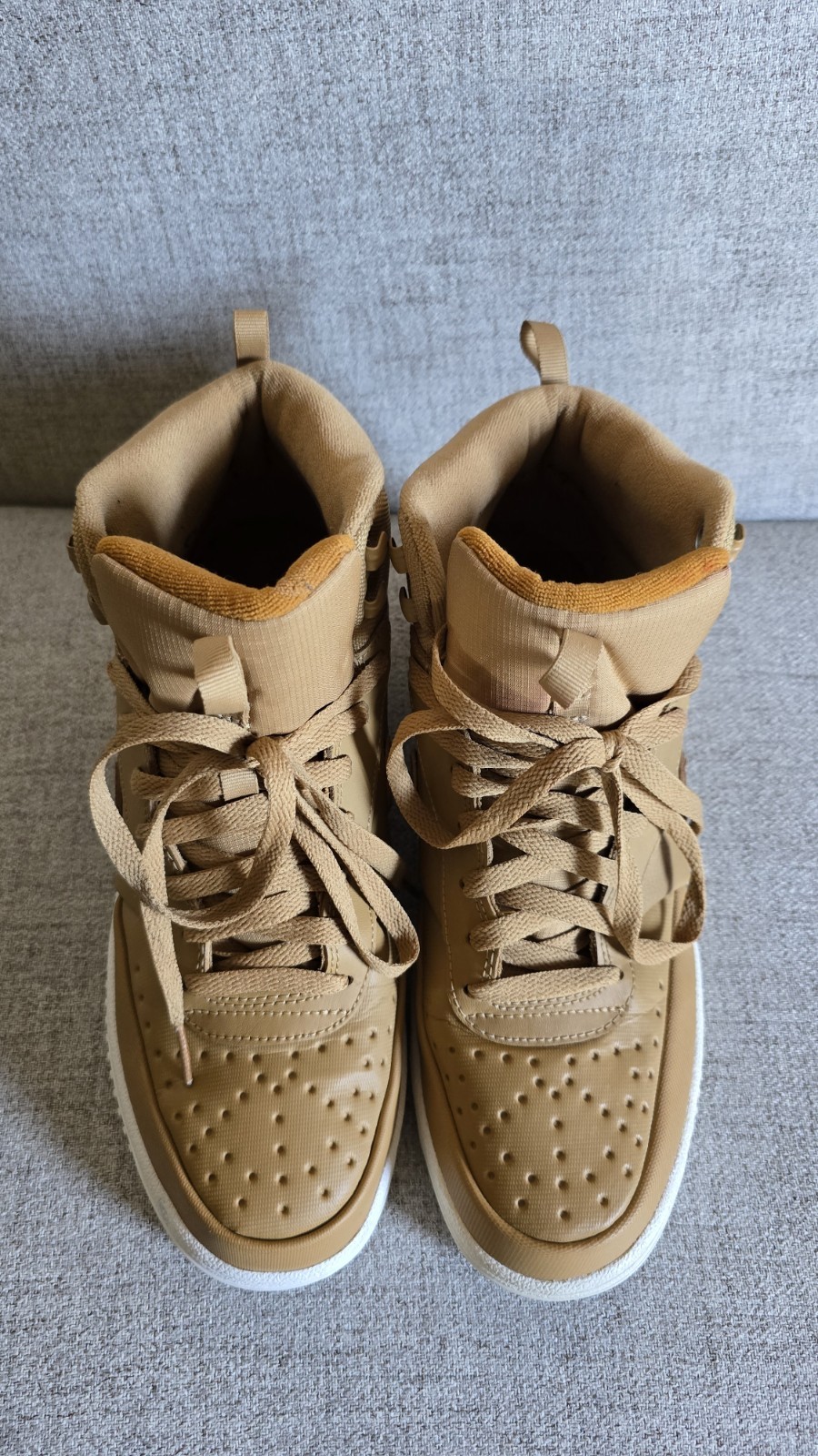 Nike Court Vision Mid Winter Men’s Shoes Size 9.5 Eletal Gold Tan DR7882-700
