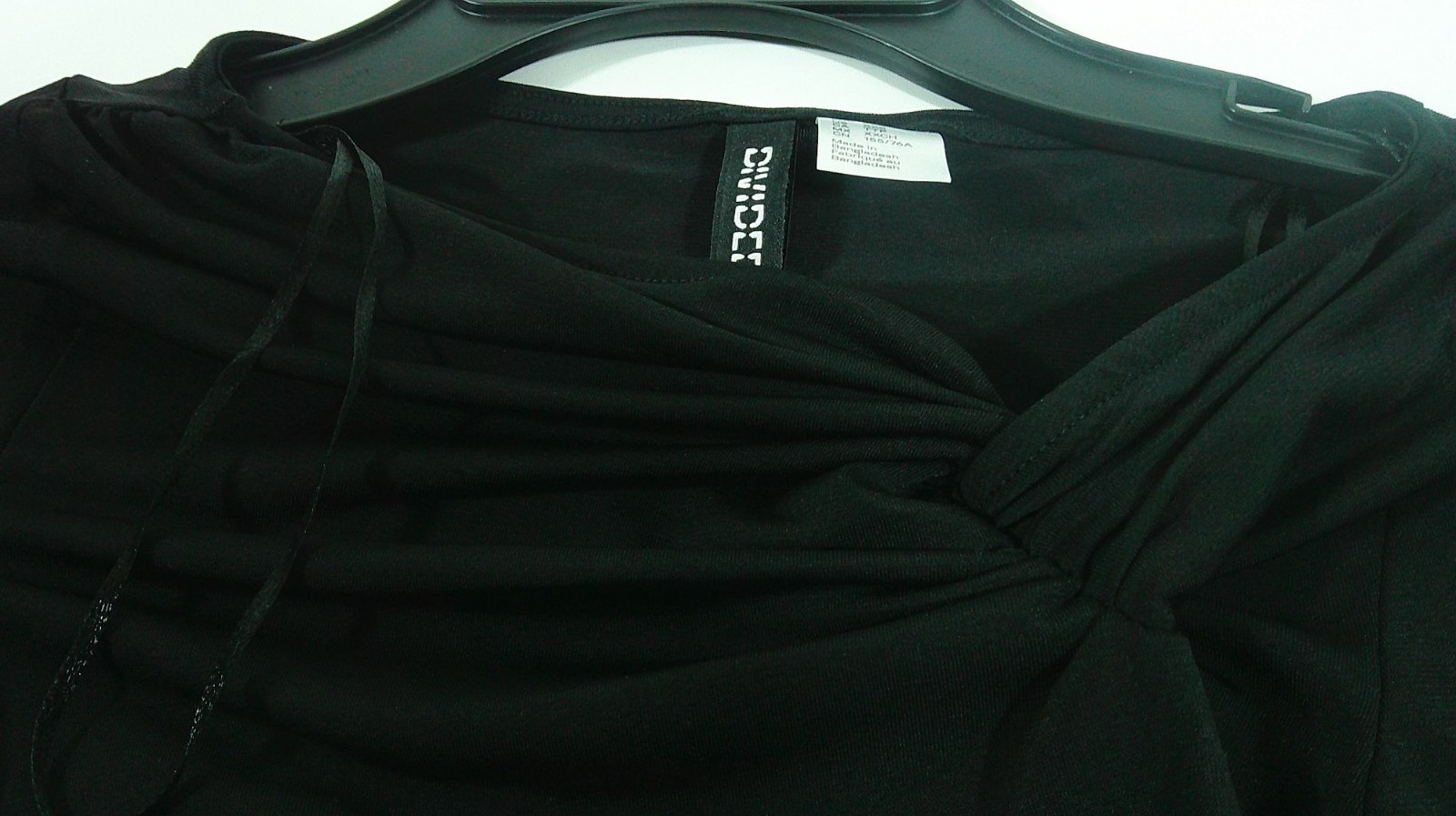 H & M Divided Black Ruched Blouse Size M