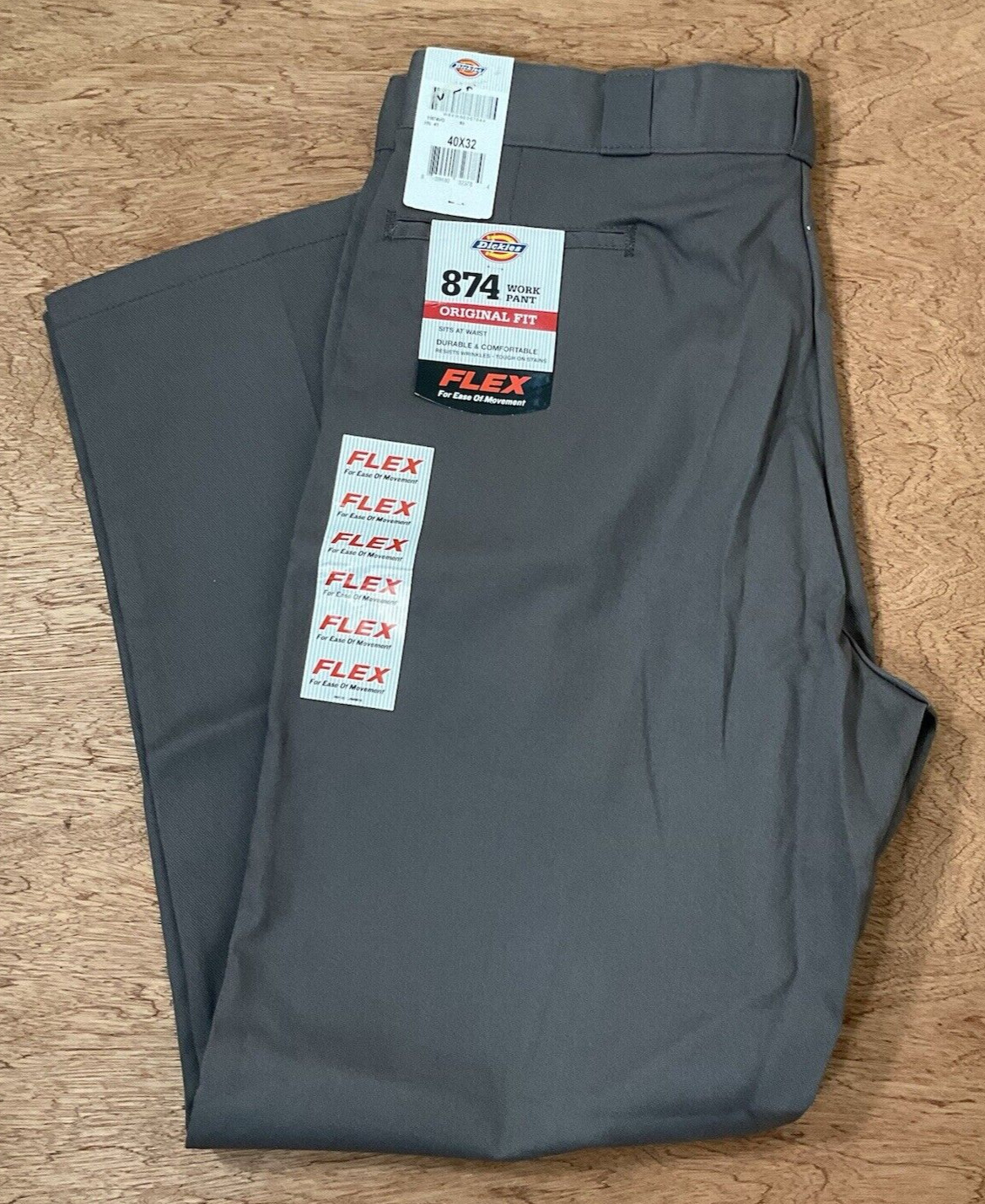 Dickies pants Mens 38×32 Gray 874 FLEX Classic Original Fit Uniform Straight Leg