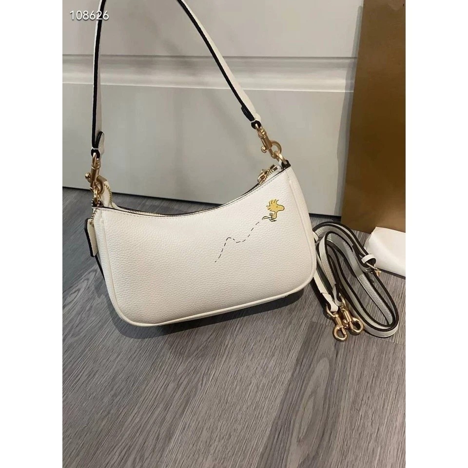 CBJ76 COACH x PEANUTS Chalk Multi Teri Shoulder Bag Snoopy Outlet Products NWT