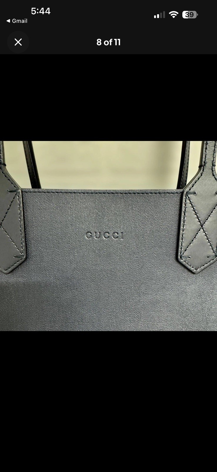 Gucci Reversible Tote Bag GG Blooms Black Leather Women’s Pre-owned From Japan