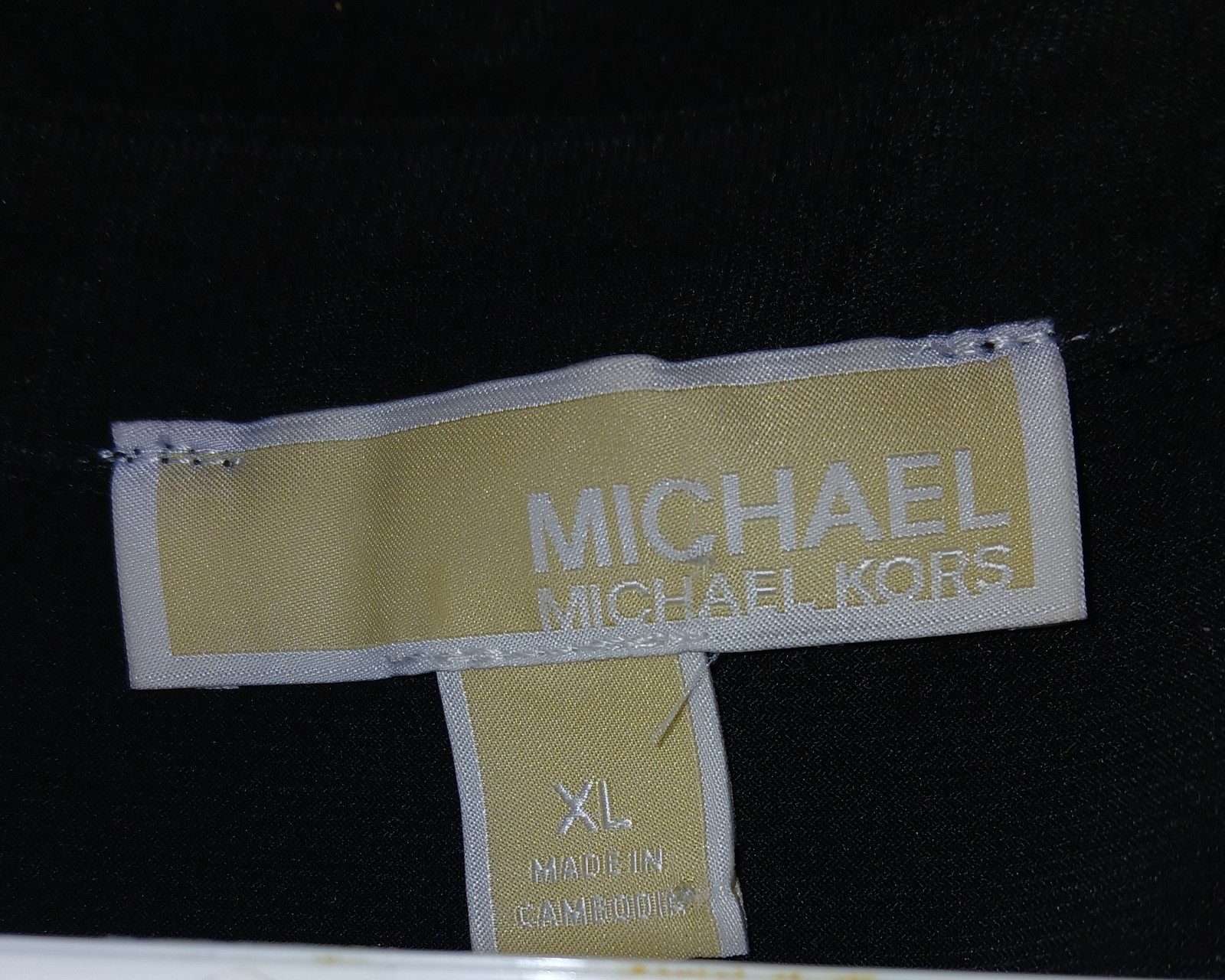 Michael Kors Black With Gold Accents, Size XL. Below The Knee Jump Suite Strechy