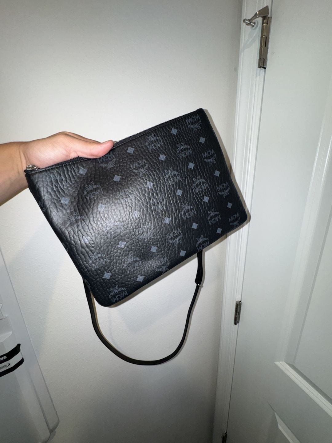 MCM Medium Crossbody Pouch in Black Visetos Original