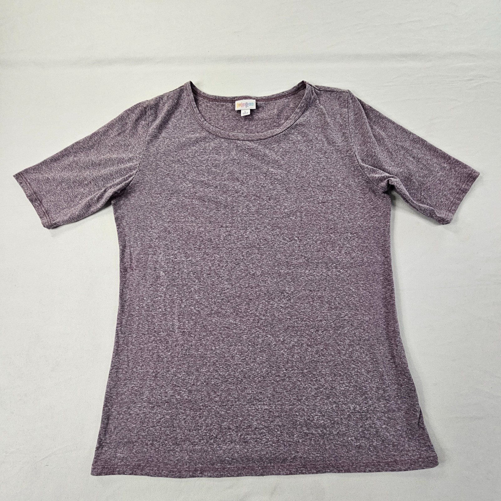 LuLaRoe Purple Short Sleeve Polyester Blend T-Shirt Women’s L