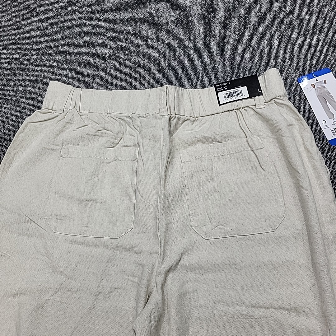 Sound Style Womens Dressy Button Zip Fly Linen Pants w Pockets Large Size Tan