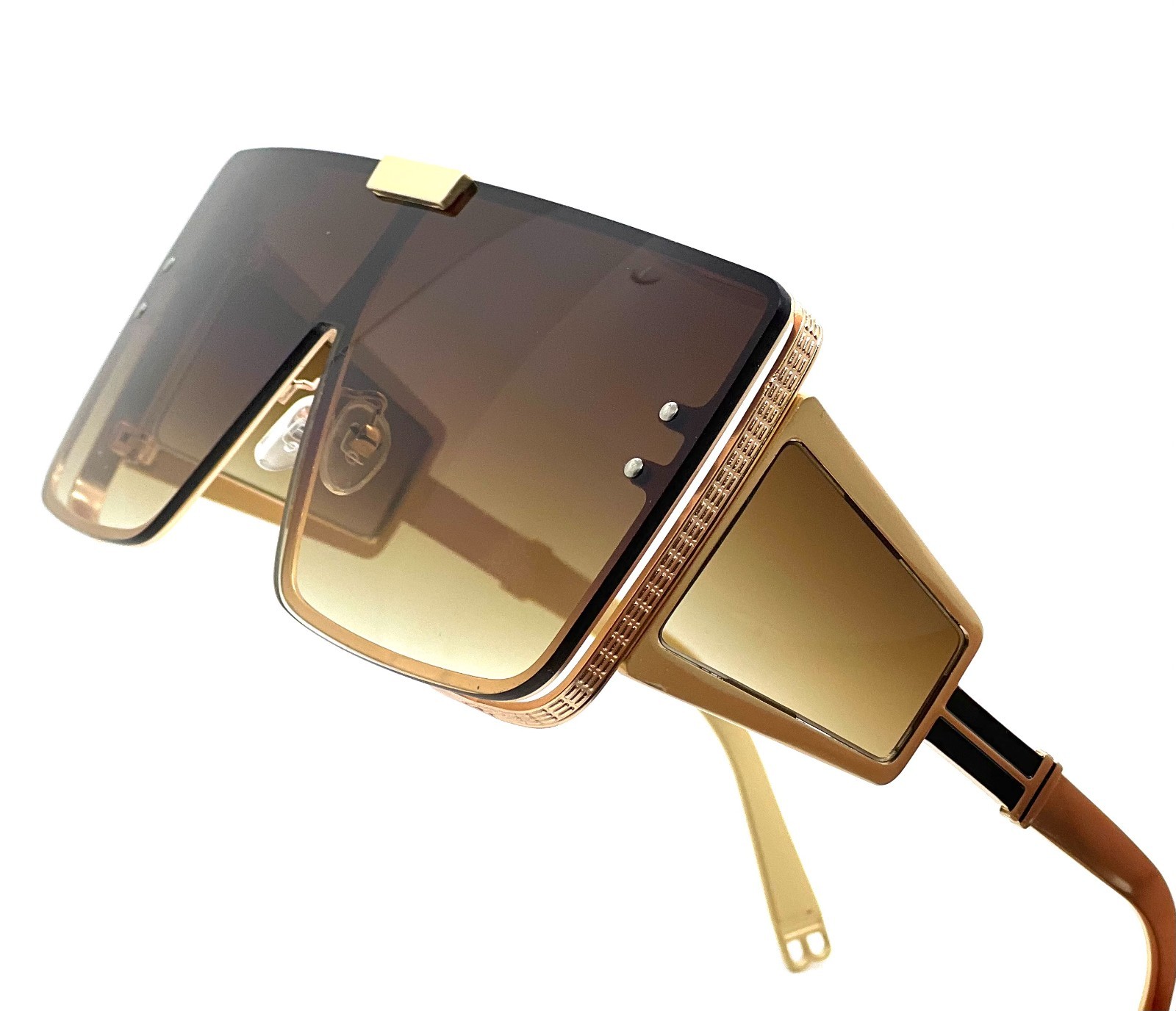 Sunglasses Dark Black Lens Men Hip Hop Cholo Square Gangster Stylish Outdoor New