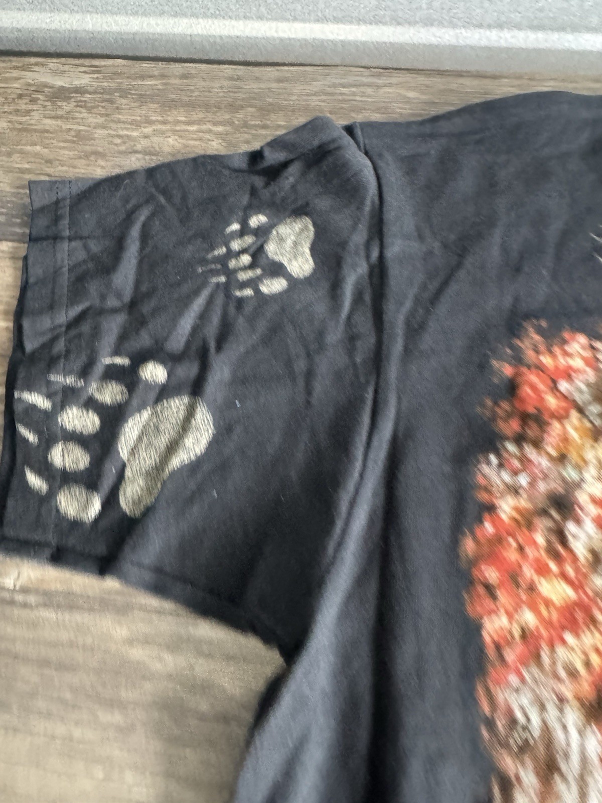 Vintage Black Bear All Over Print Faded Shirt Large USA Alaska