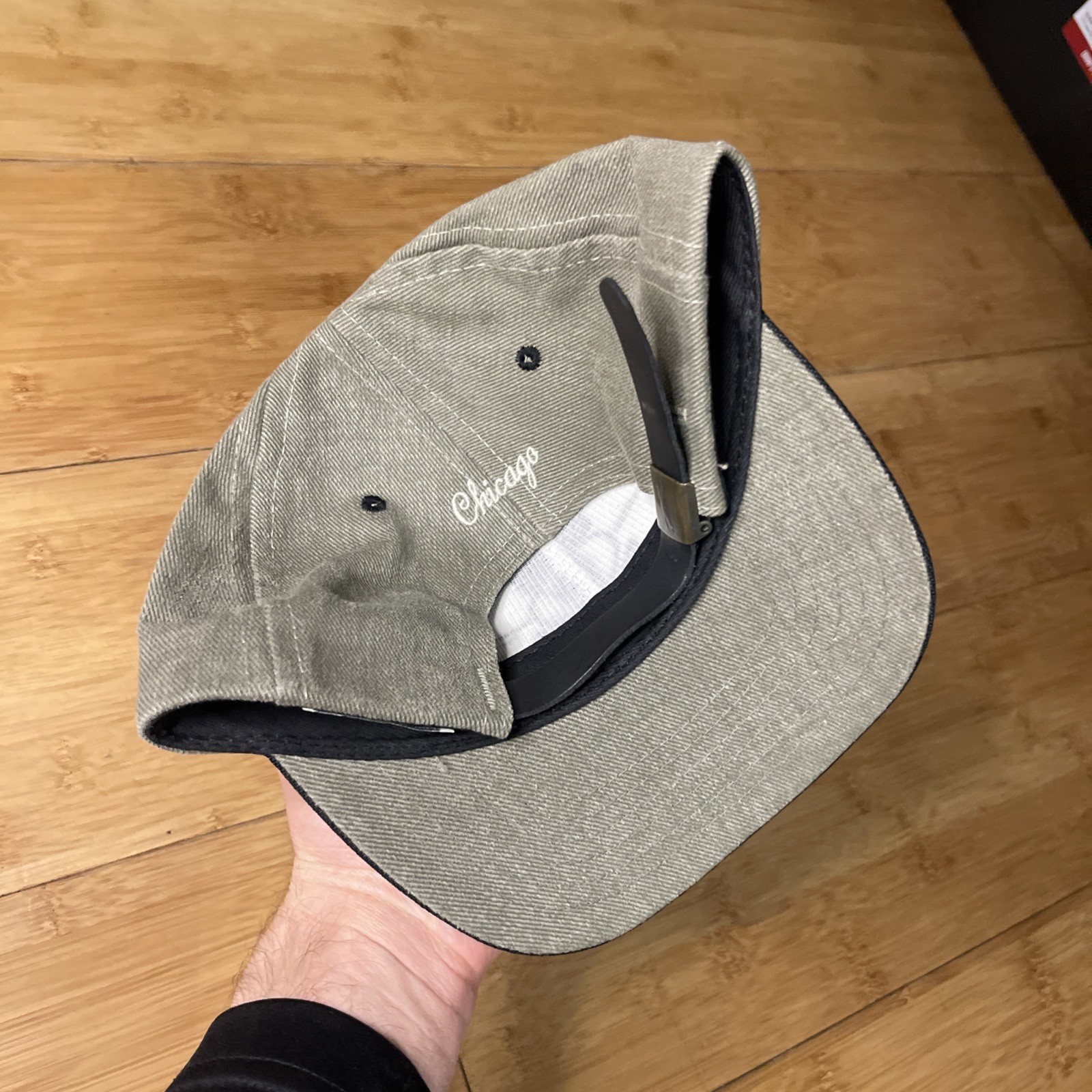 NICE VTG Slazenger USA Mike Ditka’s Chicago Gray Black Structured Strapback Hat