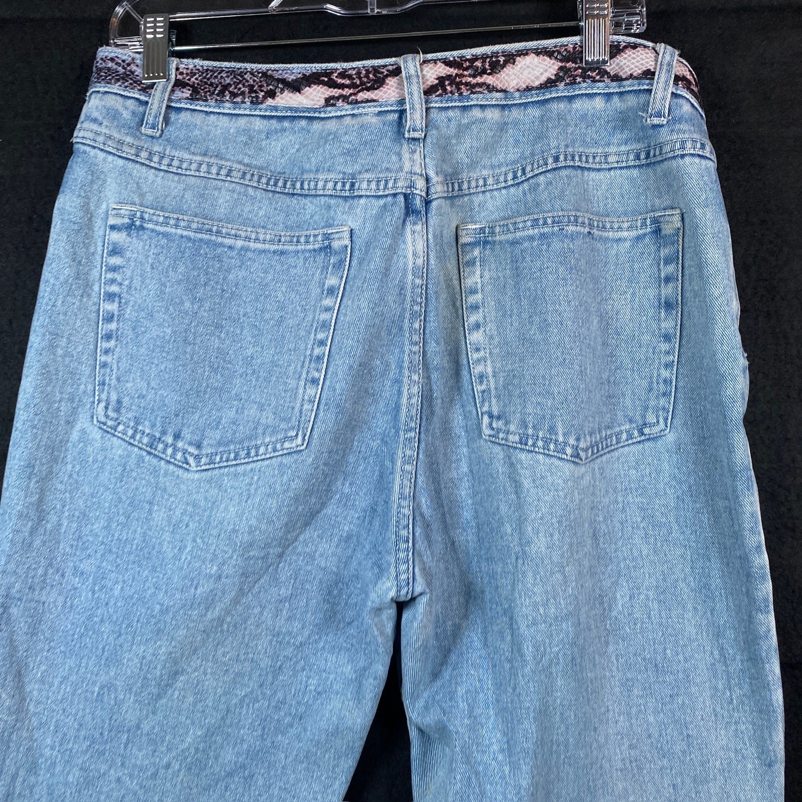 Vintage Vasco Womens Jeans Blue Denim Snake Print Straight Leg Cotton 15/16