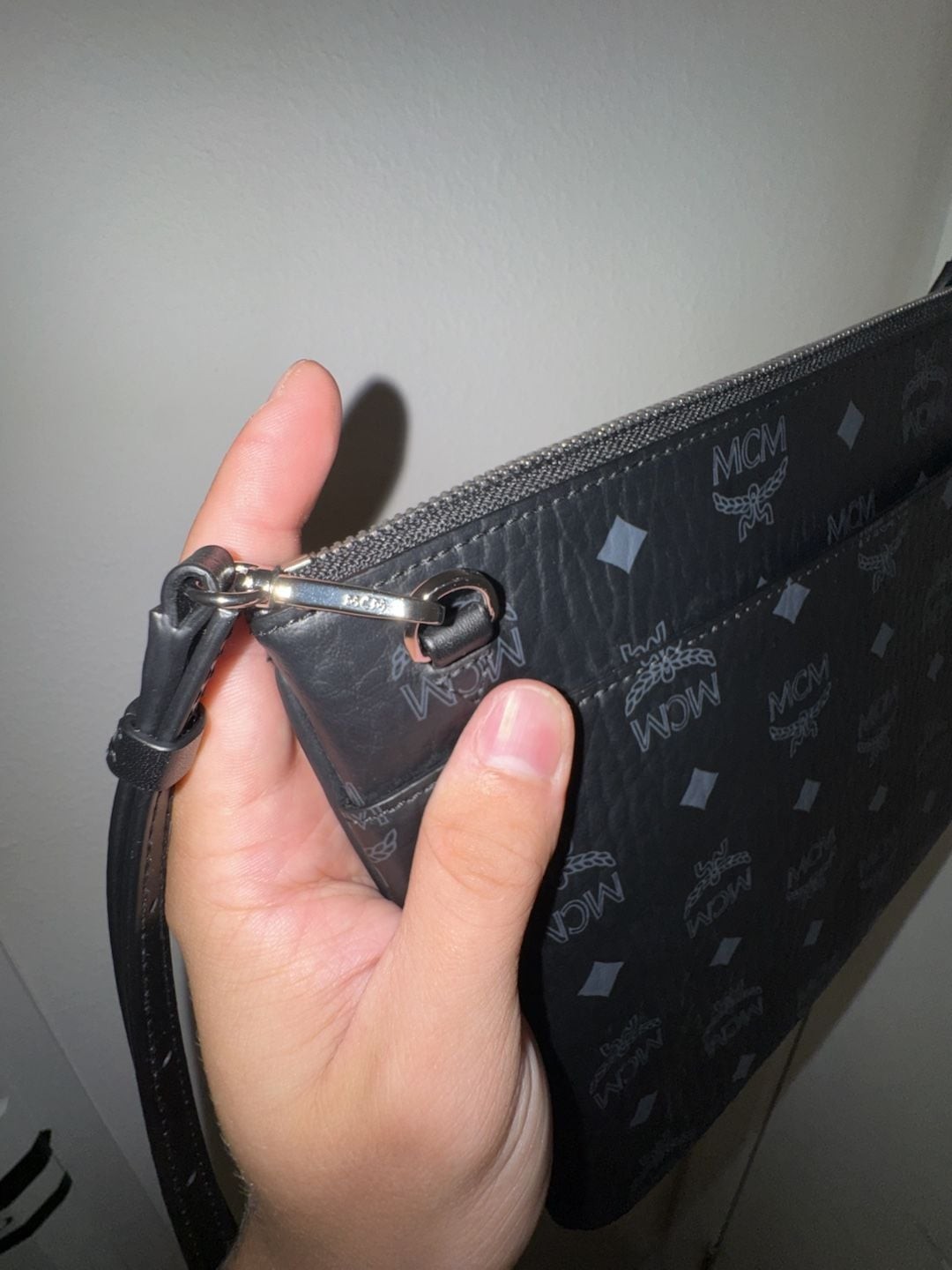 MCM Medium Crossbody Pouch in Black Visetos Original