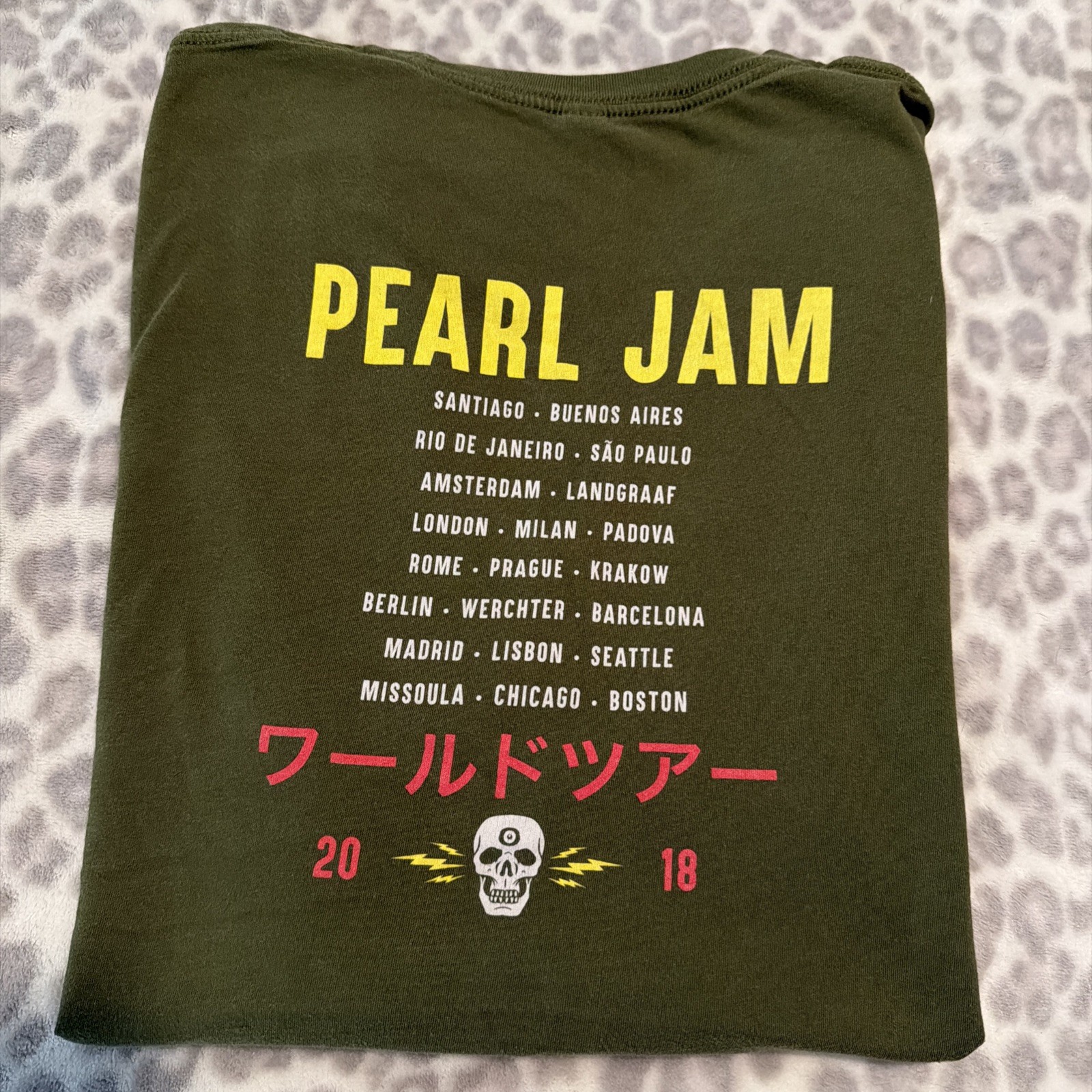 Pearl Jam 2018 Electric Skull Concert T-Shirt Eddie Veder Large