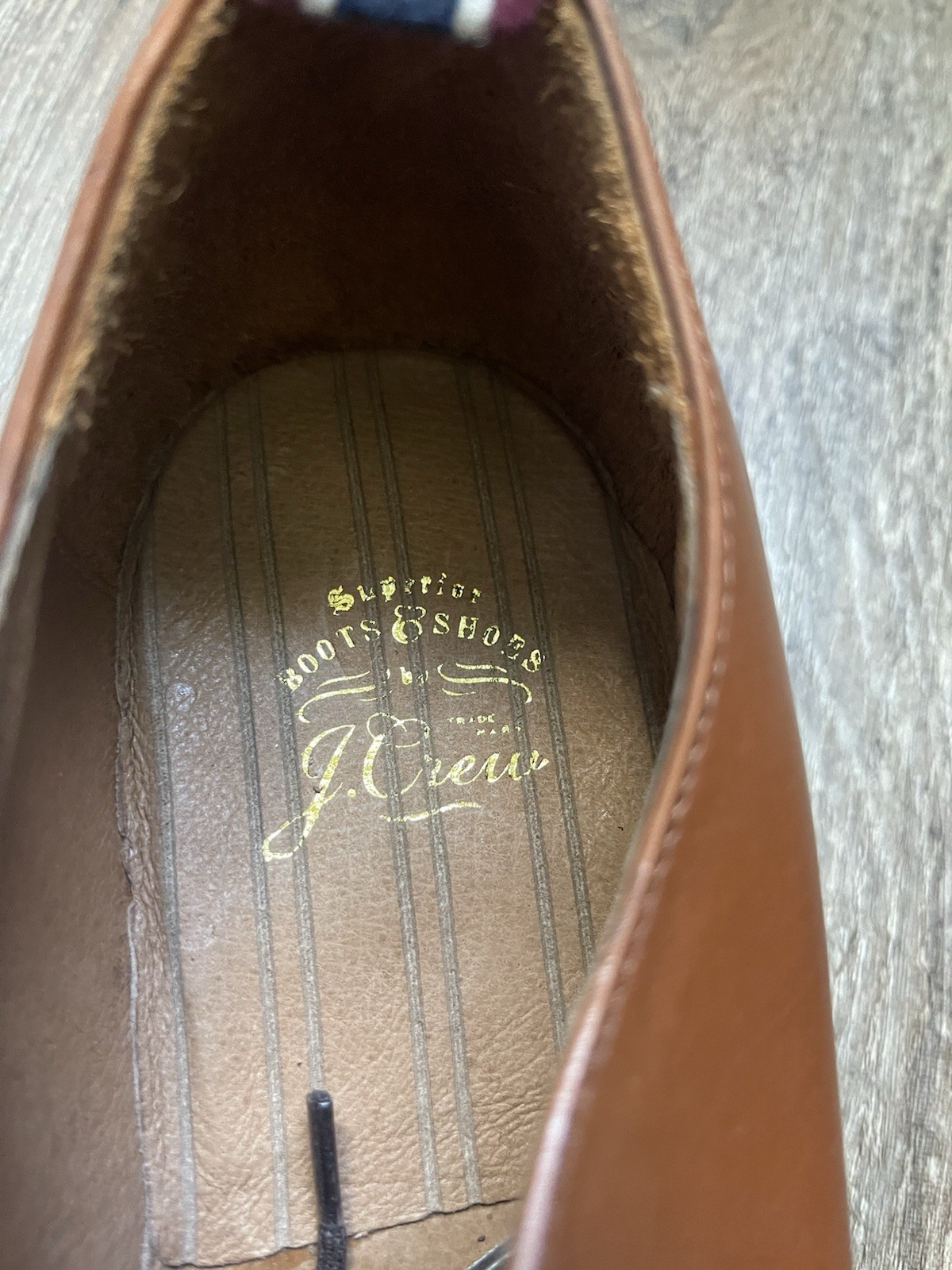 J. Crew Men’s Oar Stripe Italian Leather Derby Shoes Size 12