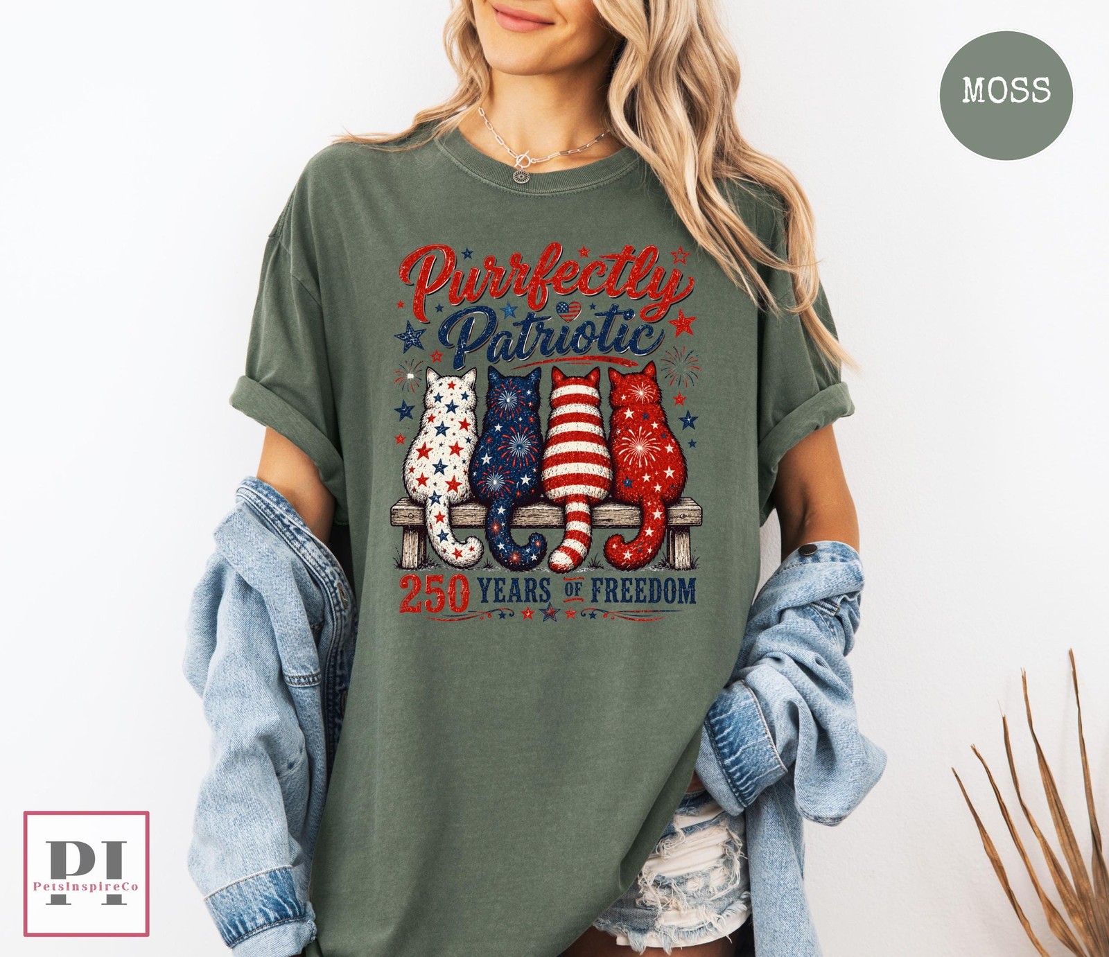 Patriotic Cat Vintage Retro Shirt USA 250th Anniversary Kitten Cat Lover Gift