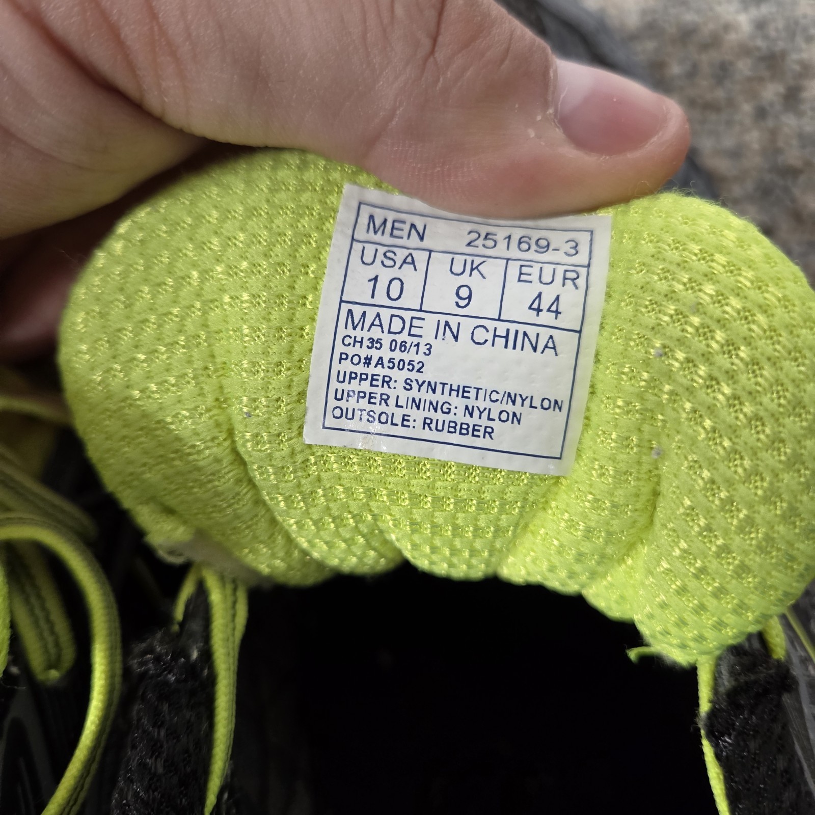 Saucony Ignition 4 Running Shoes Men’s Grey/ Lime Green Sz 10 US