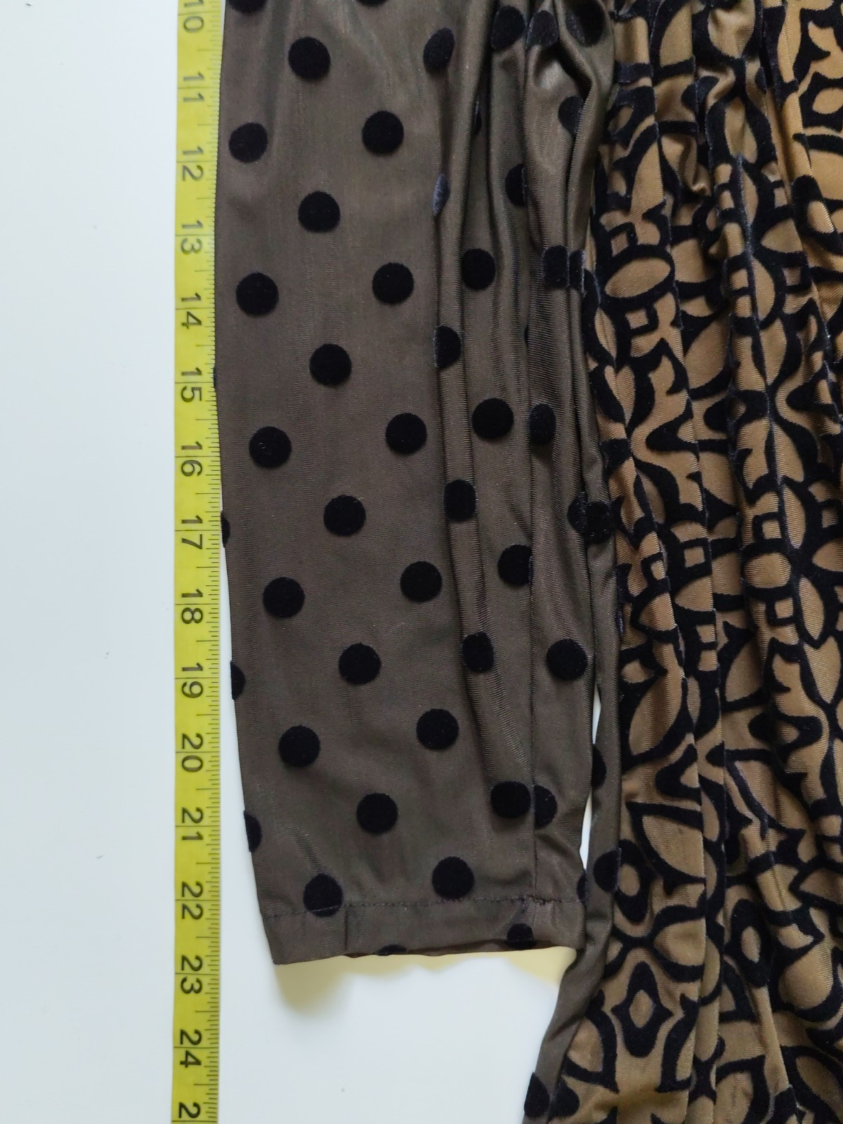 Alembika Draped Cocoon Dress Mix Fabric/Pattern Long Sleeve Bubble Hem Womens XL