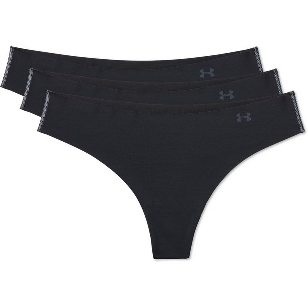 Under Armour 1325615 Women’s UA Pure Stretch Thongs (3-Pack), Black, X-Small