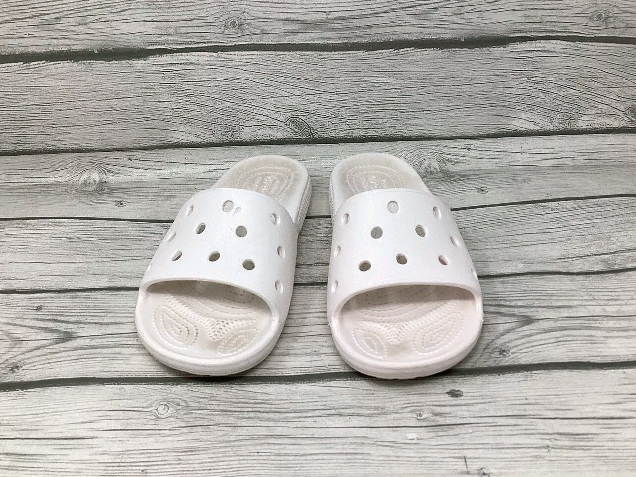 Crocs Classic Slide Sandals Slippers White Slip On Size W6 M4