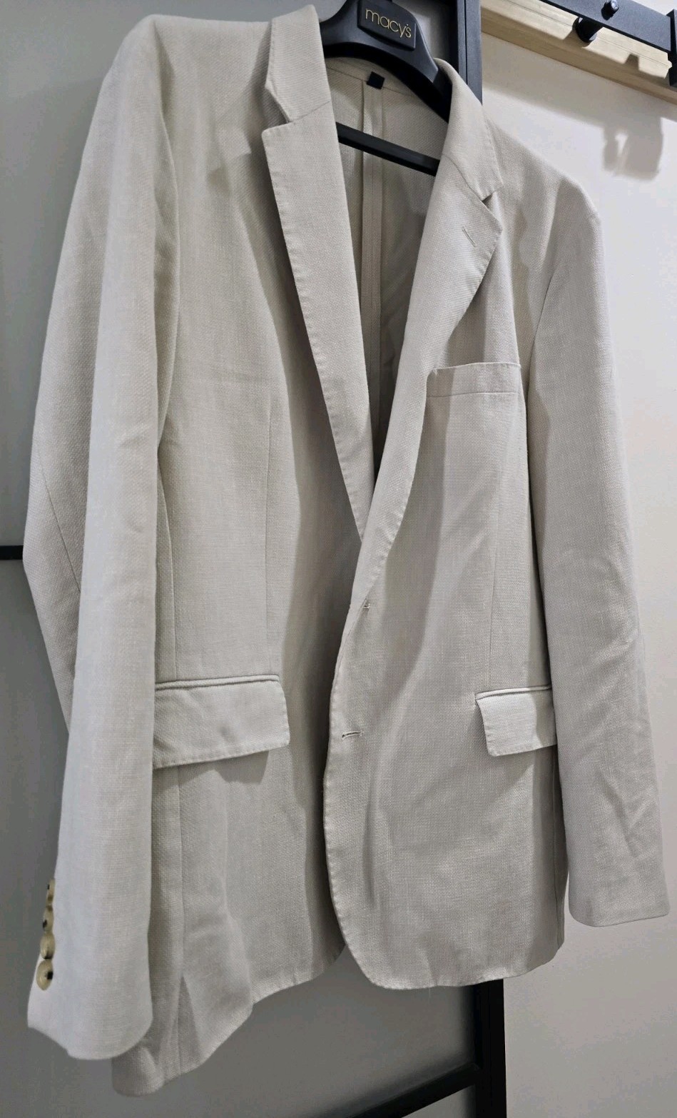 J.Crew Thompson Blazer Men’s 46R Tan / Cream Linen Blend Sport Coat / Blazer